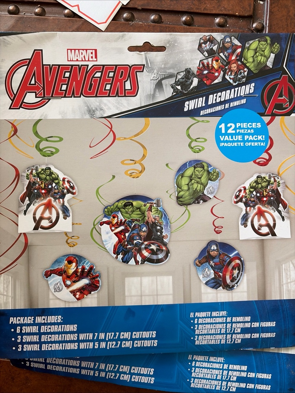 Marvel Avengers Hanging Swirl Decorations - Red, Green, Blue, Yellow